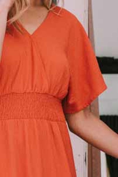 CARA DRESS - ORANGE CORAL