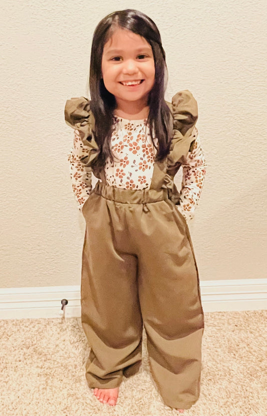 GIRLS SHARLYN RUFFLE SUSPENDER PANTS