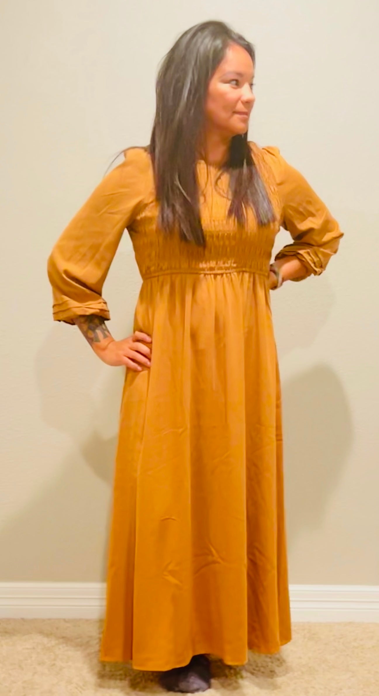 GWENDOLYN MAXI DRESS - LATTE
