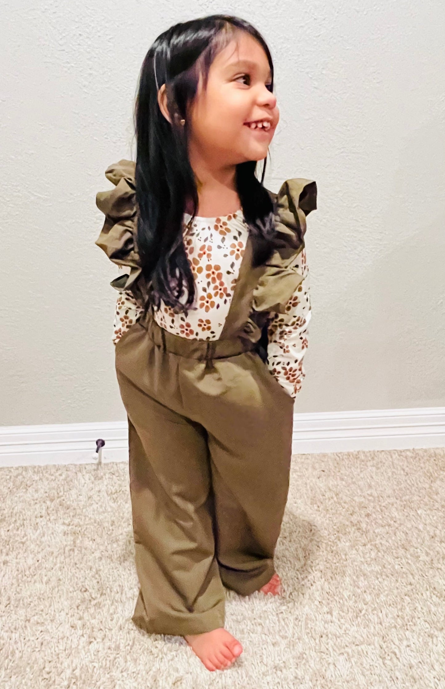 SHARLYN RUFFLE SUSPENDER PANTS