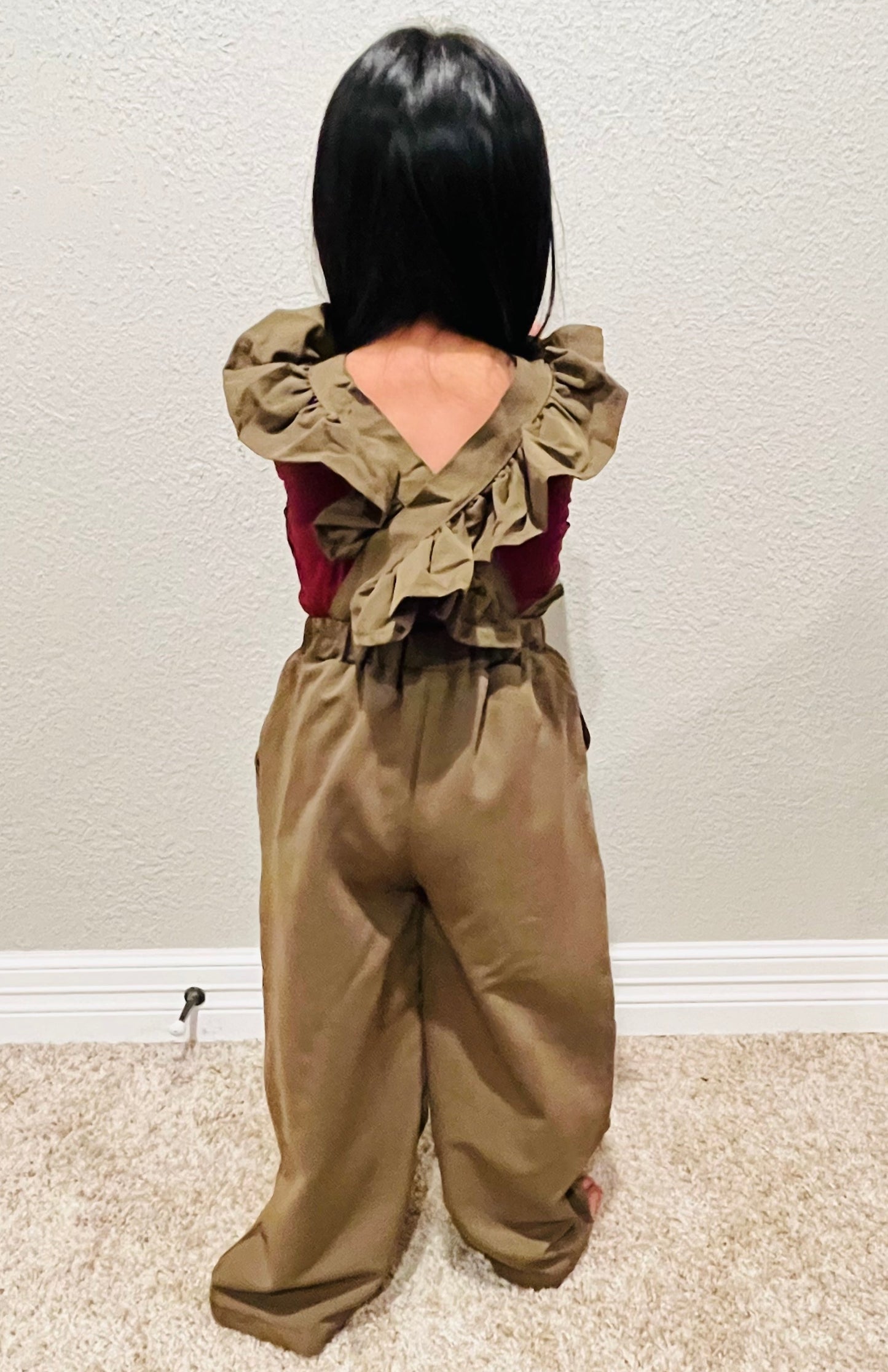 SHARLYN RUFFLE SUSPENDER PANTS