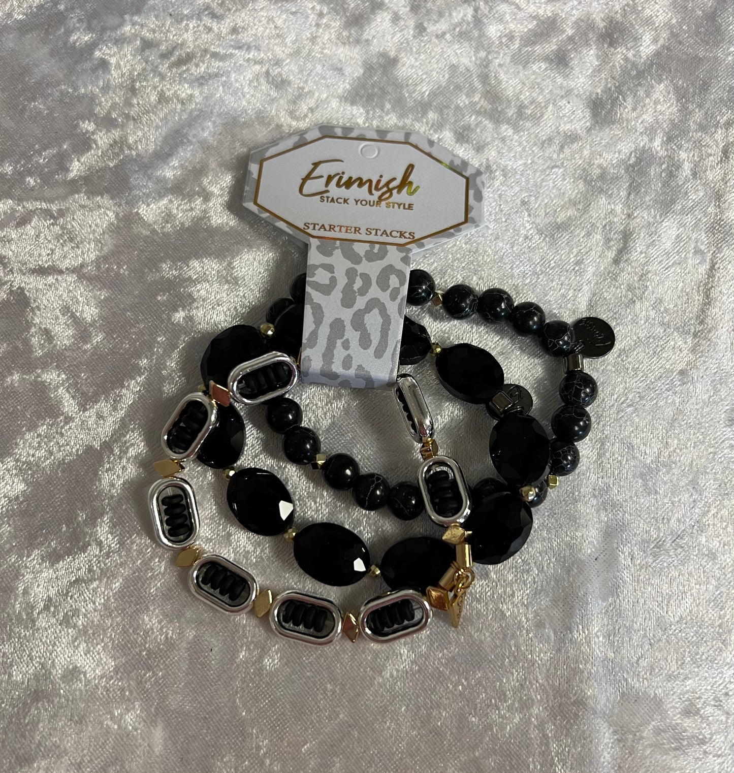 BACKSTAGE STARTER STACK BRACELETS - BLACK
