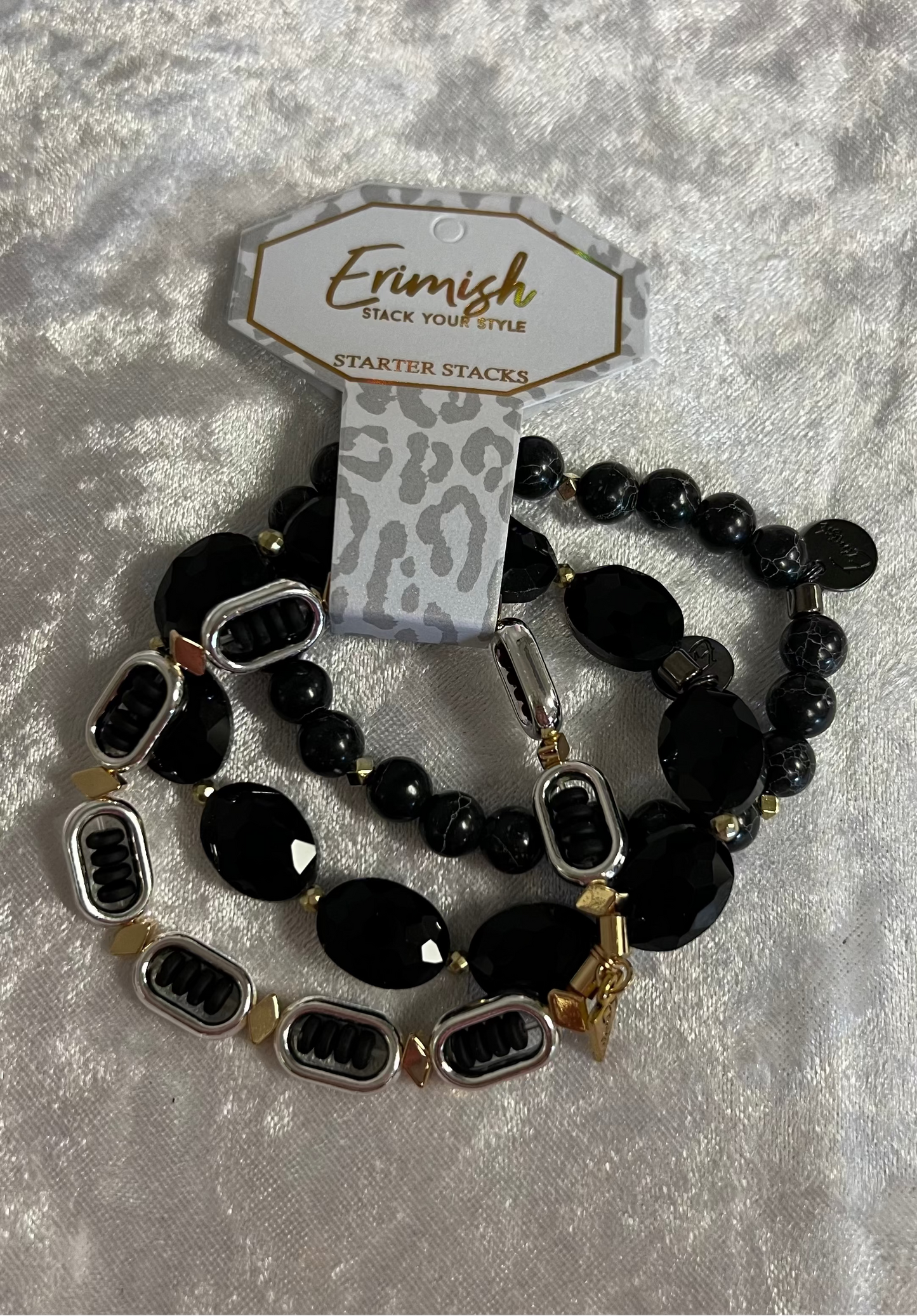 BACKSTAGE STARTER STACK BRACELETS - BLACK