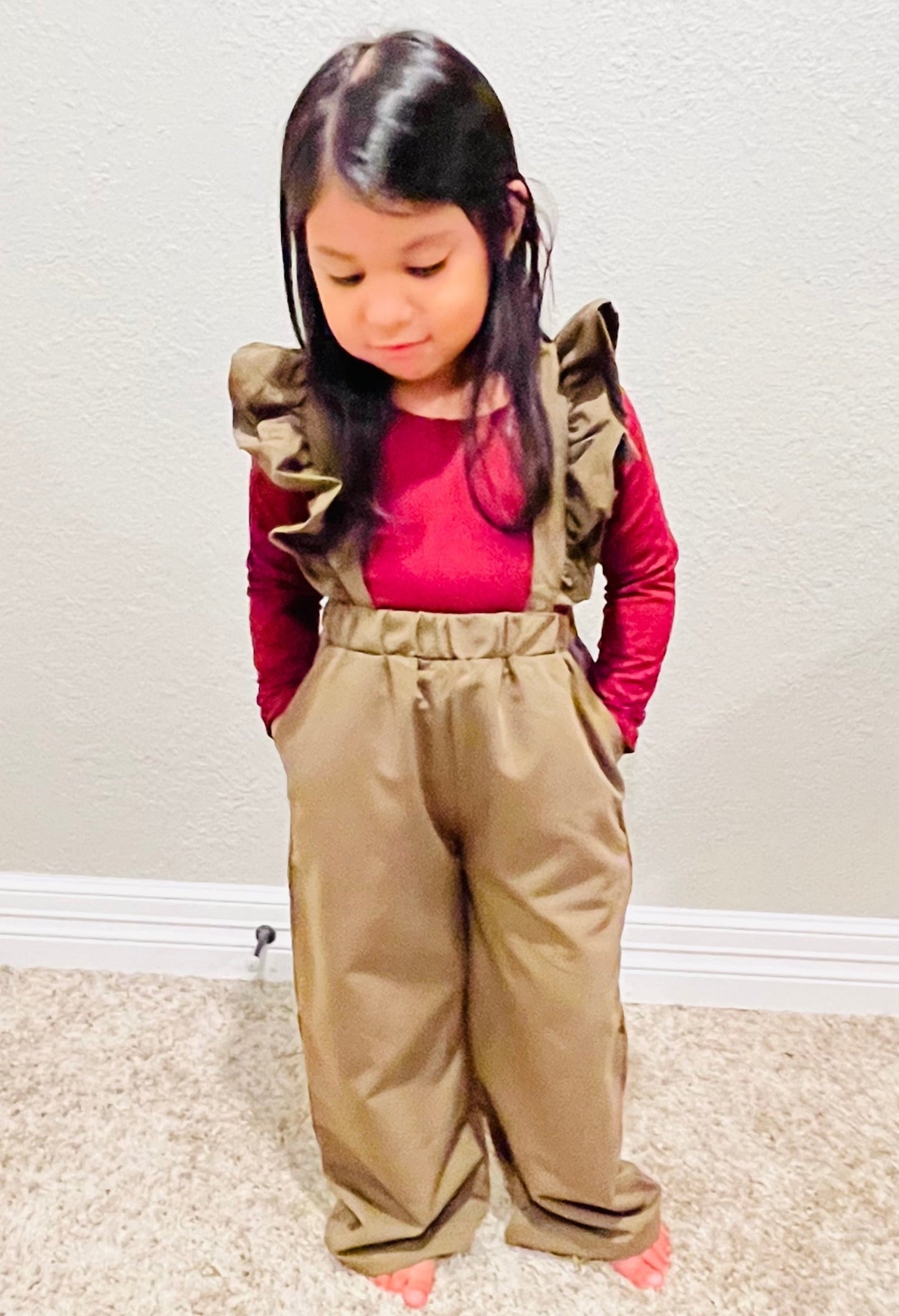 SHARLYN RUFFLE SUSPENDER PANTS
