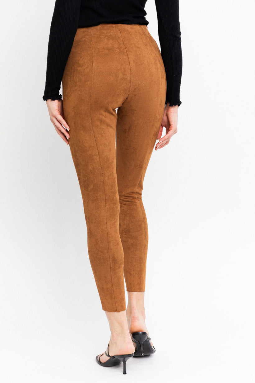 GINGER SUEDE LEGGINGS - CAMEL