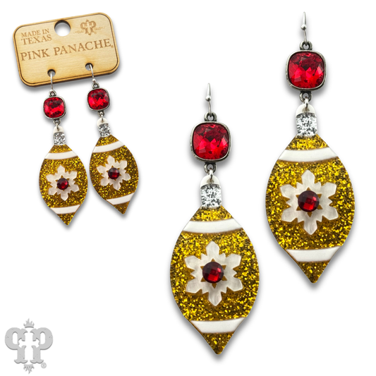 CHRISTMAS ORNAMENT EARRING -  GOLD