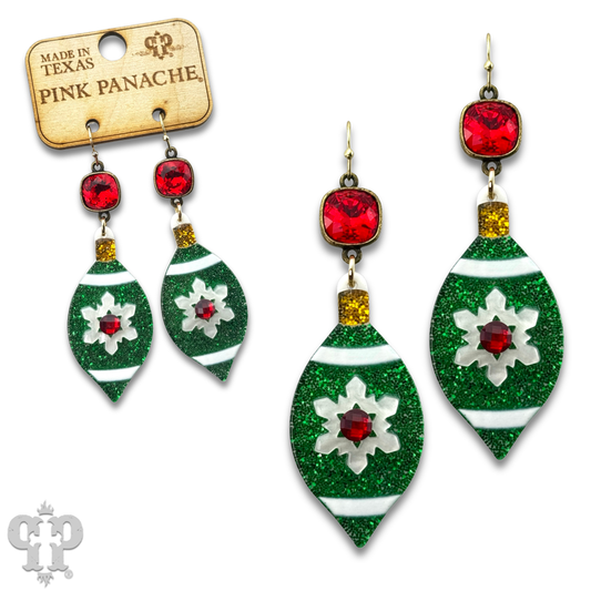 CHRISTMAS ORNAMENT EARRING - GREEN