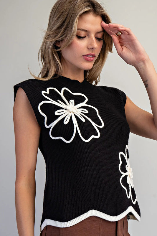 FLORAL EMBROIDERED TOP