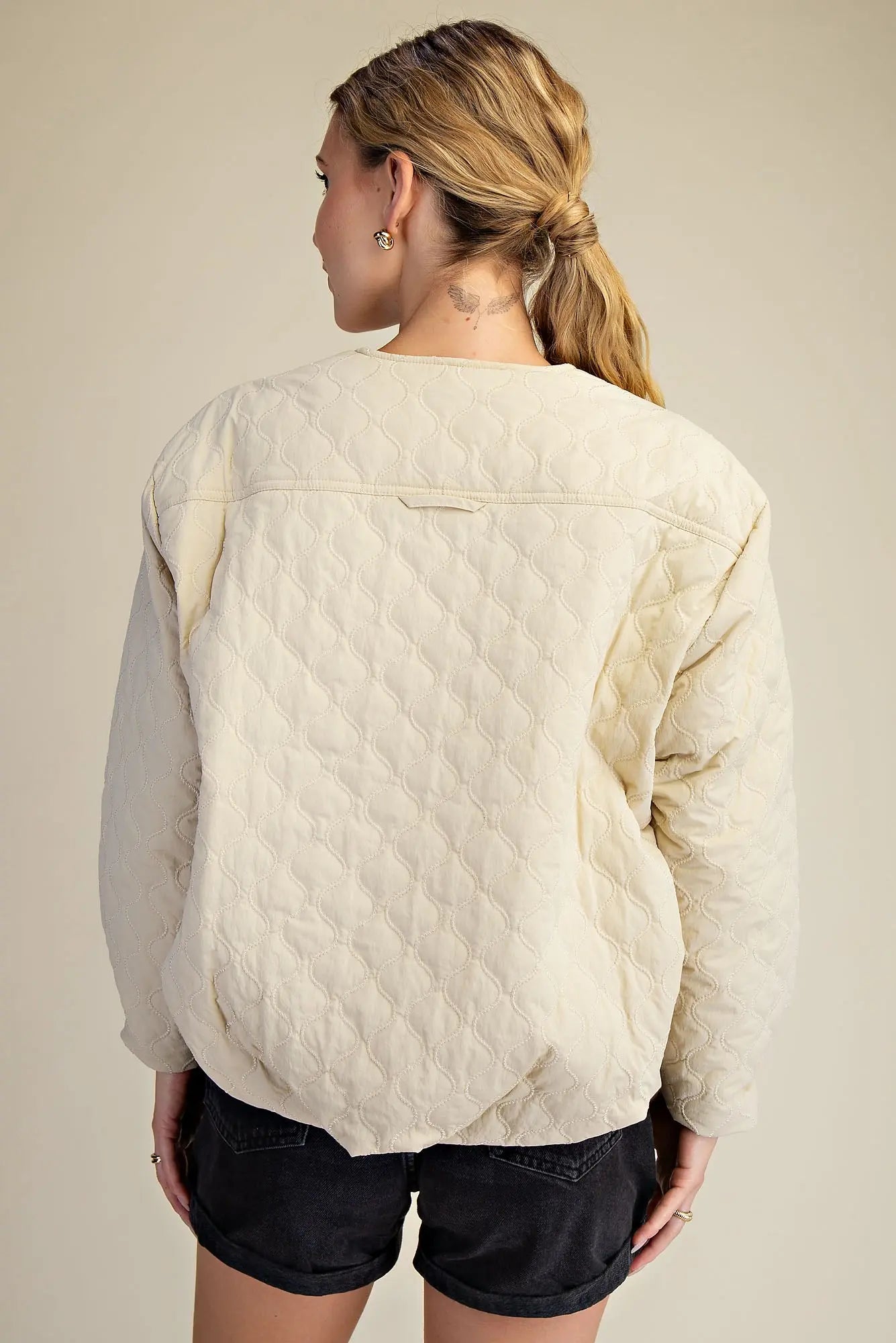 QUILTED JACKET - BEIGE