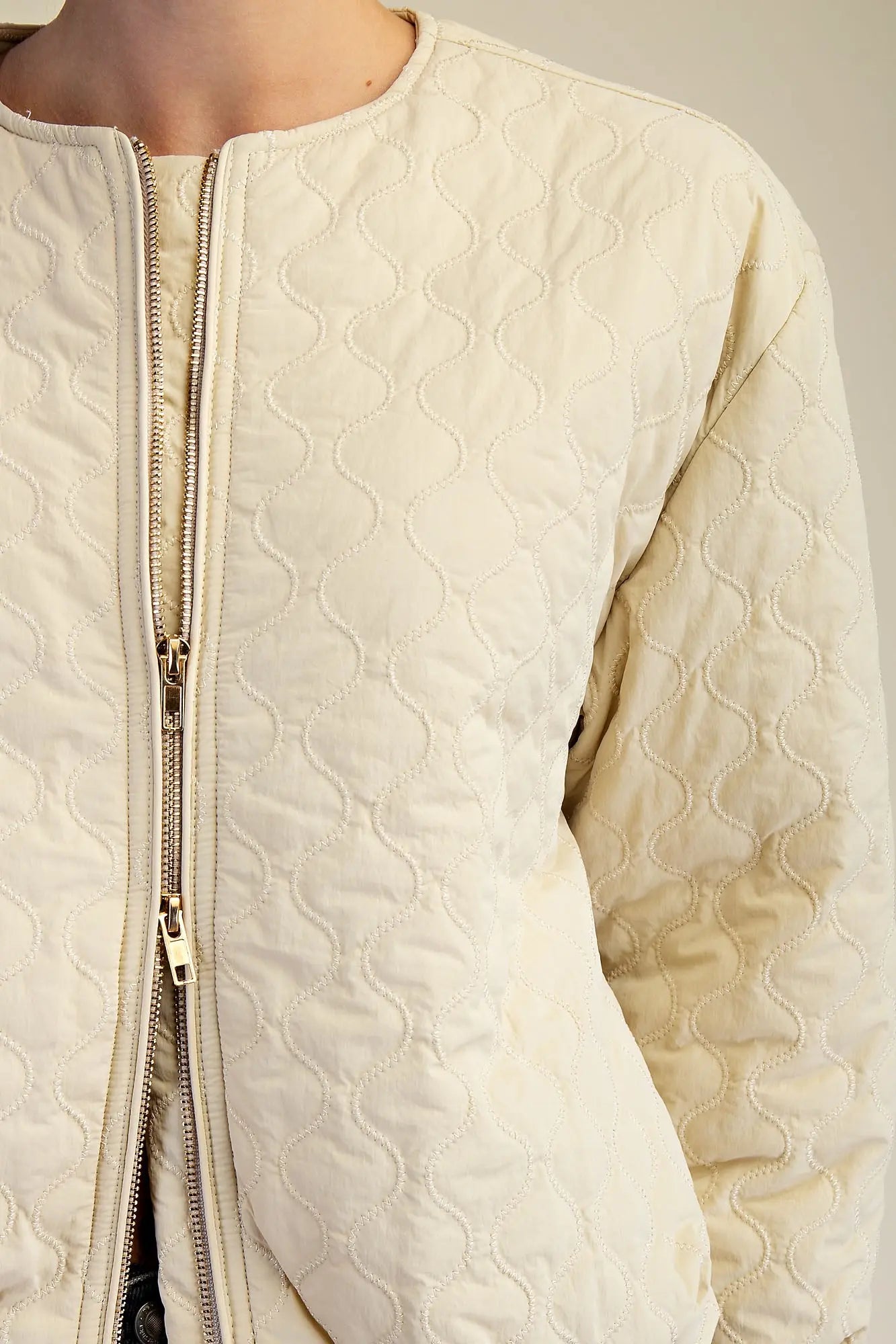 QUILTED JACKET - BEIGE