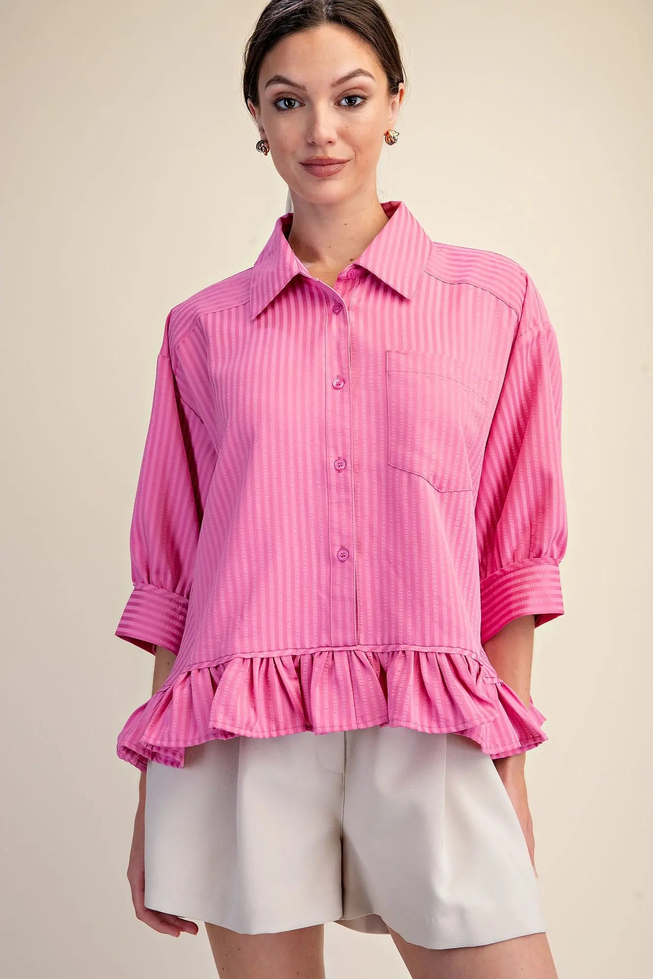 RAVING RUFFLES TOP - PINK