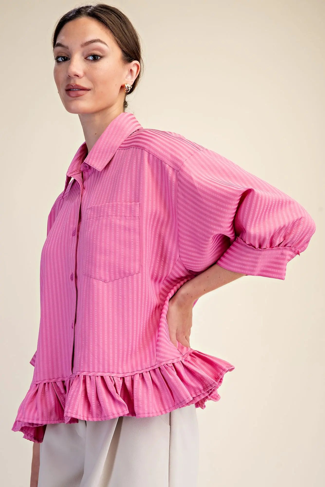RAVING RUFFLES TOP - PINK