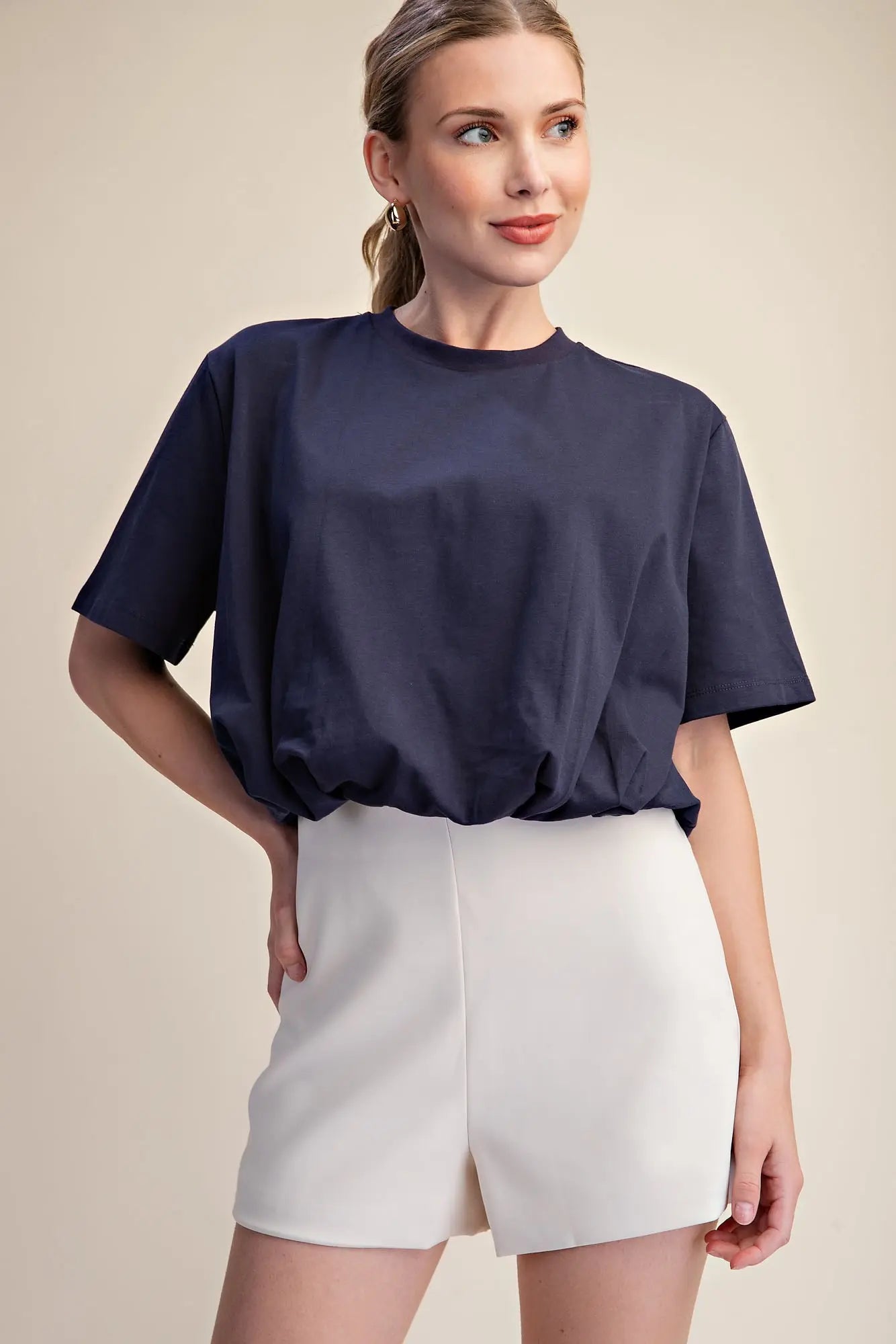 EVERYDAY CROP TEE - NAVY