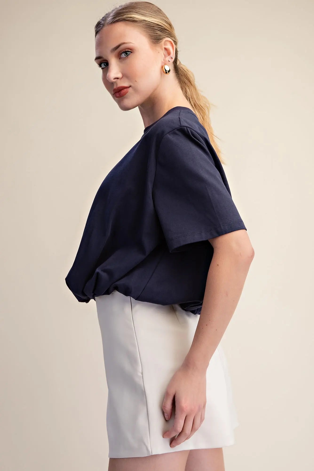 EVERYDAY CROP TEE - NAVY