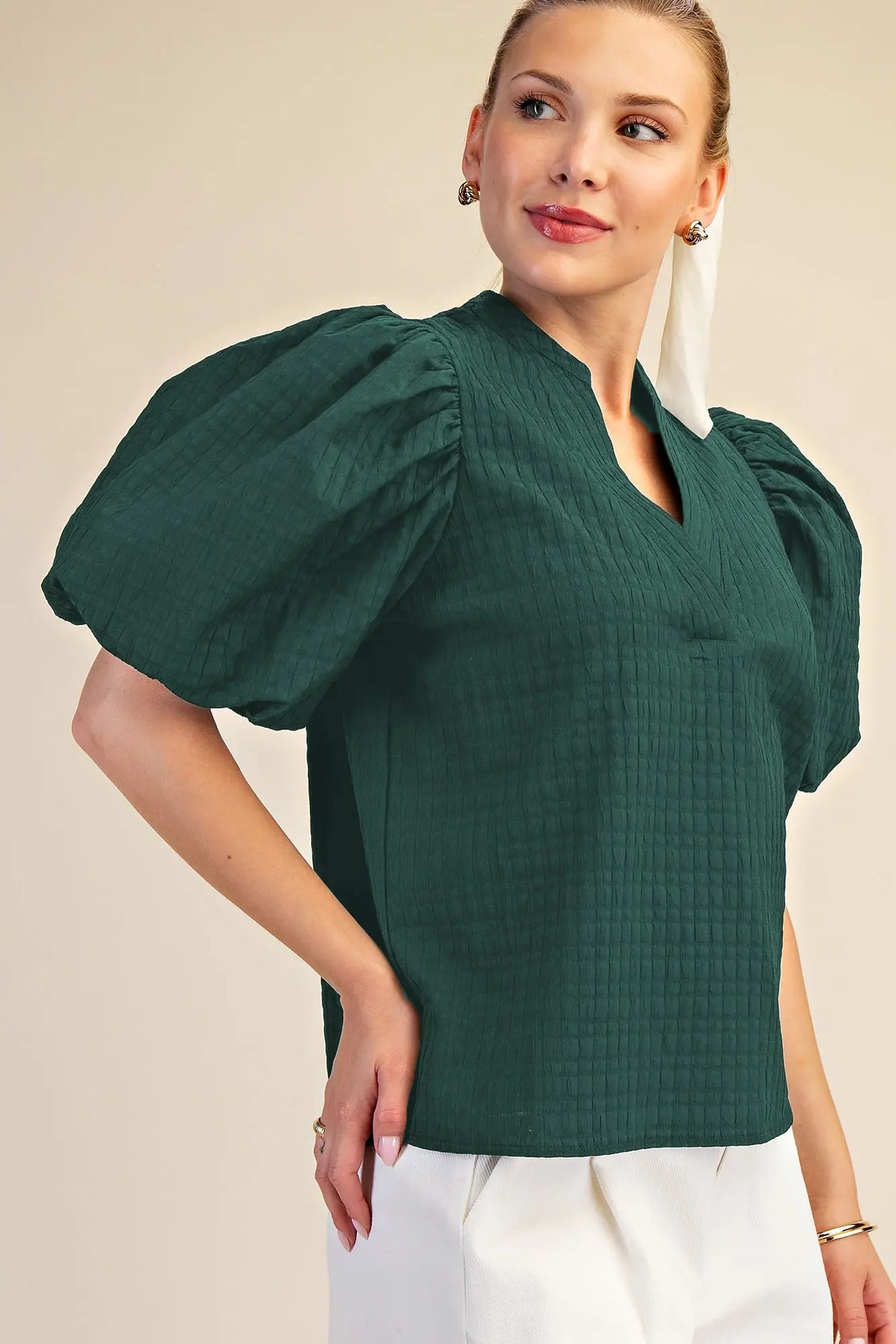 BORN TO GLAM TOP - HUNTER GREEN