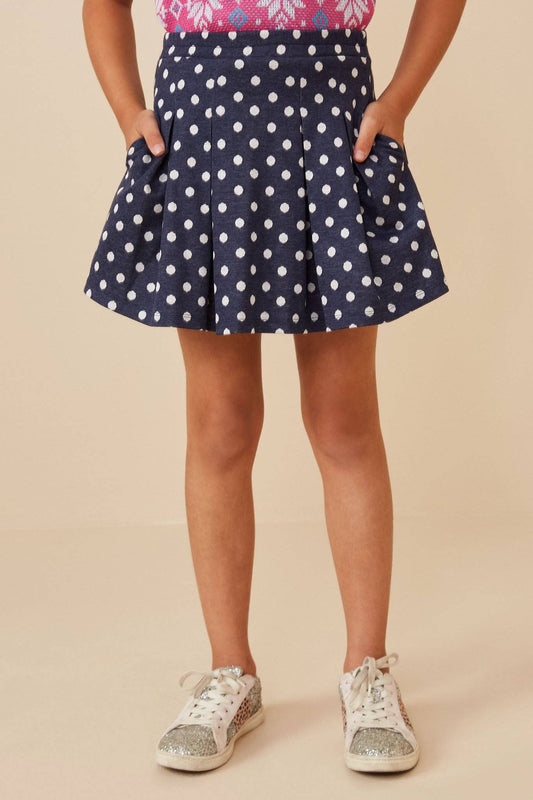 GIRLS POLKA DOT KNIT FLARE SKIRT
