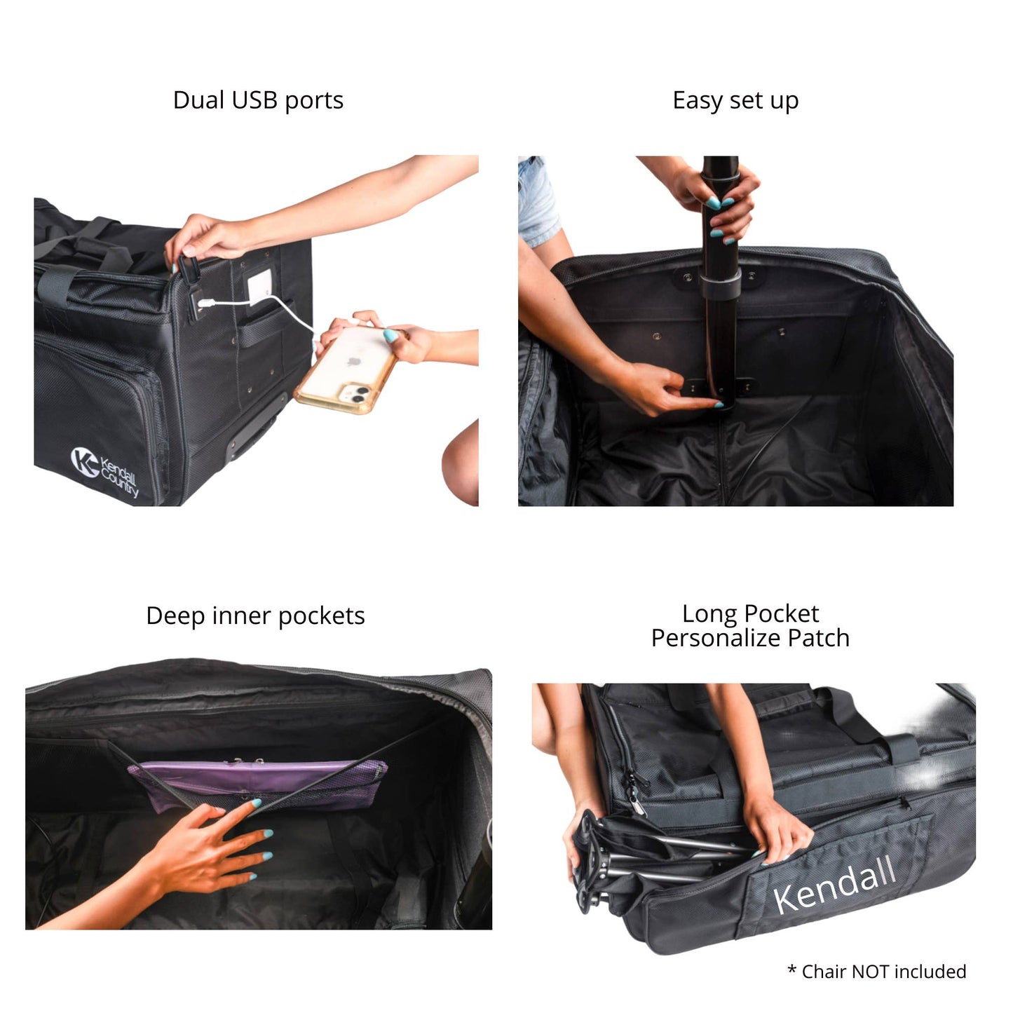 Collapsible Costume Rolling Dance Bag with Garment Rack -28": Purple