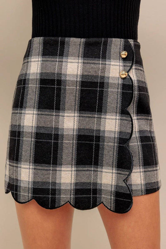 MICHAH PLAID MINI SKIRT