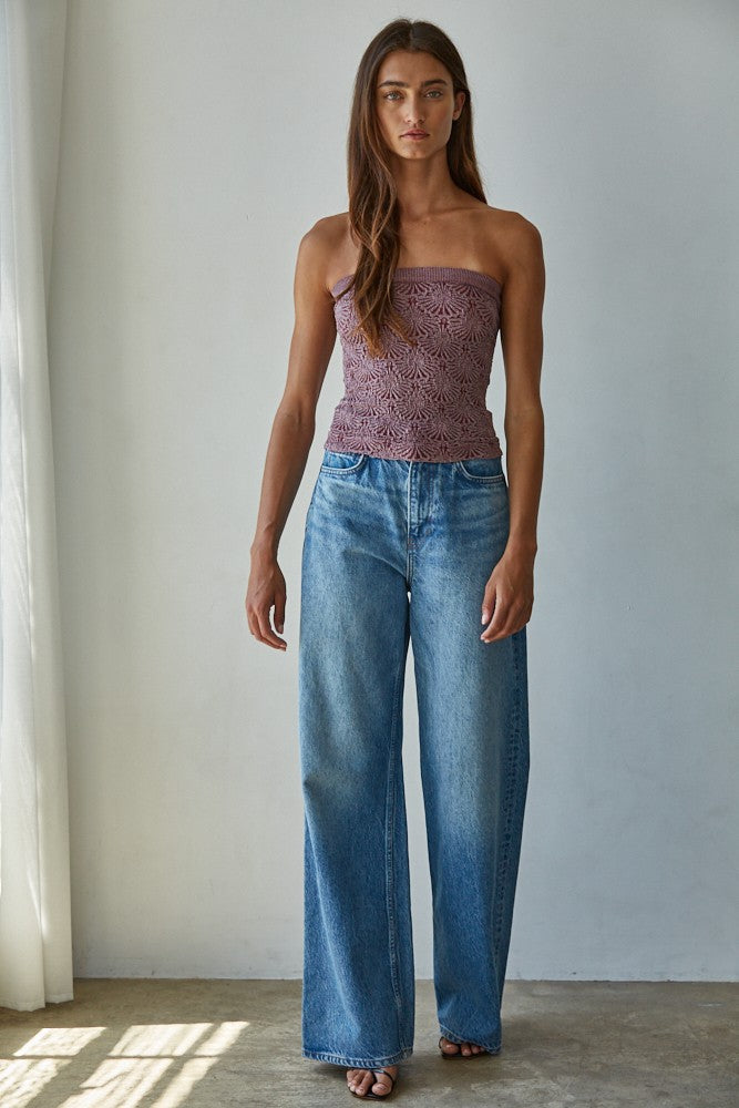 JAQUIE TUBE TOP - BLUE IRIS