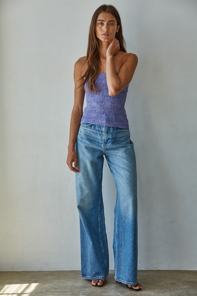 JAQUIE TUBE TOP - BLUE IRIS