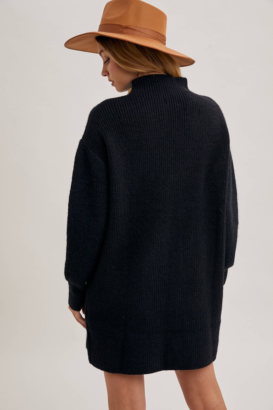 TRINA SWEATER DRESS - BLACK