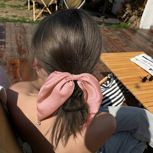 SATIN HAIR CLIP - PINK