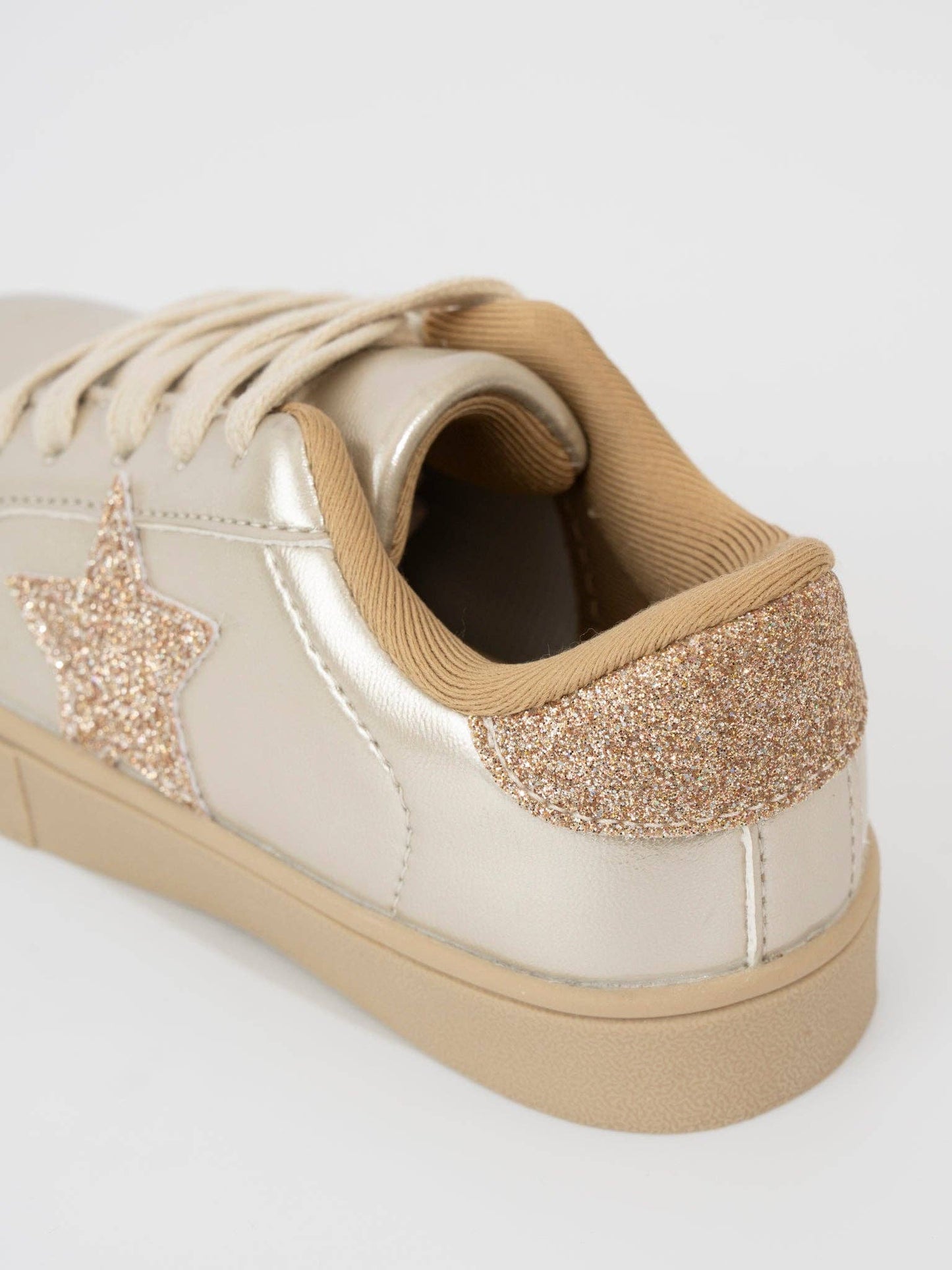 HOLOGRAPHIC SPARKLE STAR SNEAKERS - GOLD