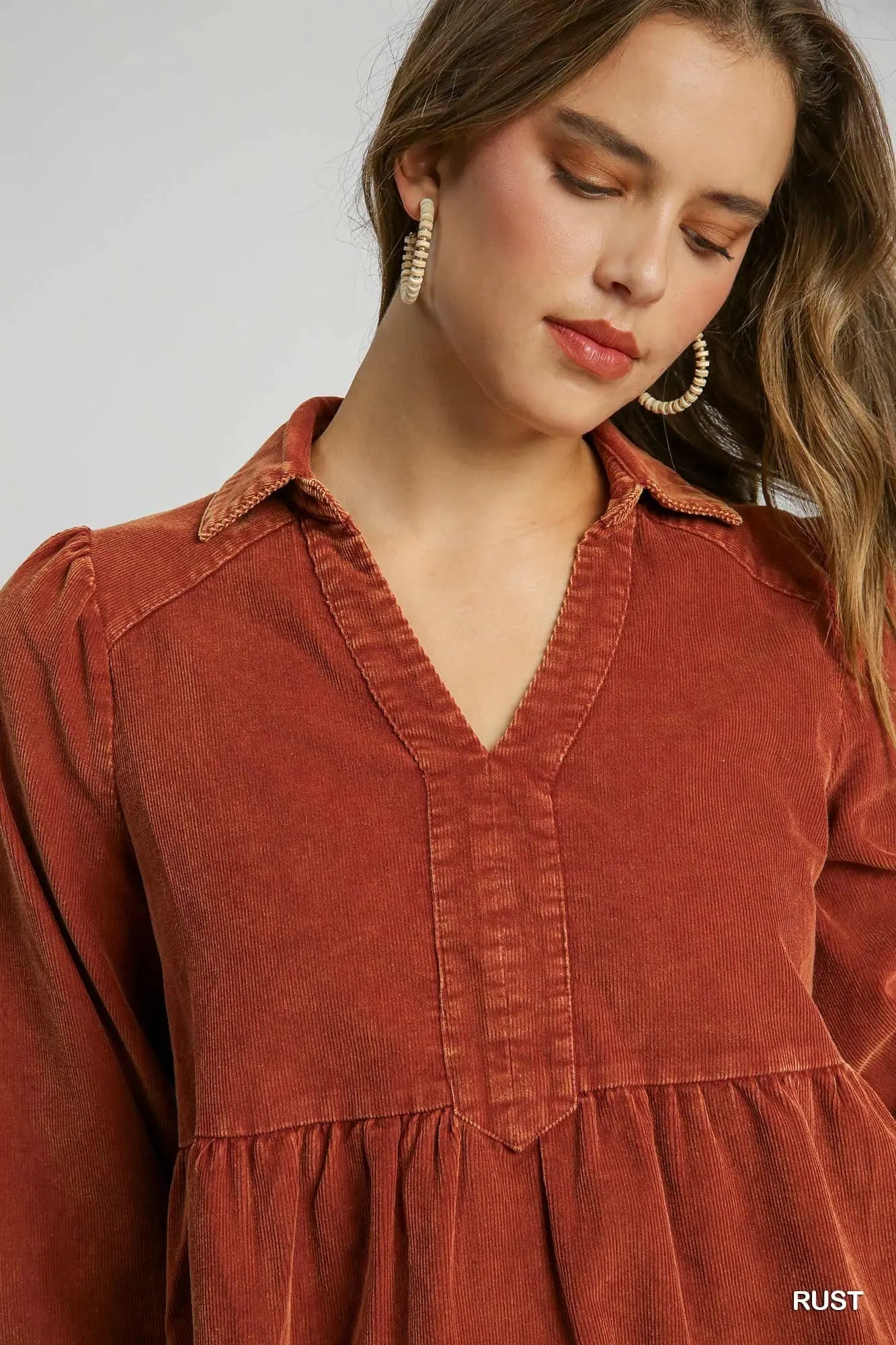 COOLER DAYS COMING DRESS - RUST