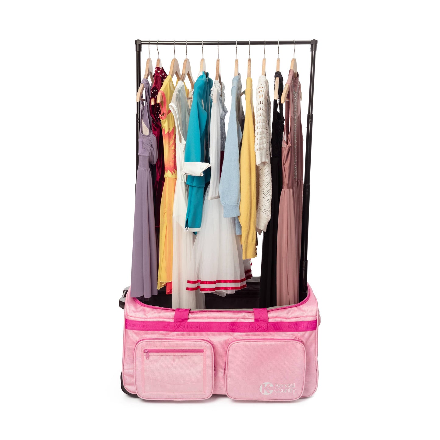 Collapsible Costume Rolling Dance Bag with Garment Rack -28": Purple