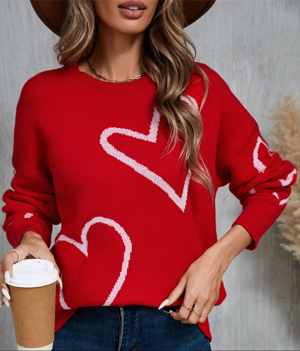 HEART OF HEARTS PULLOVER SWEATER