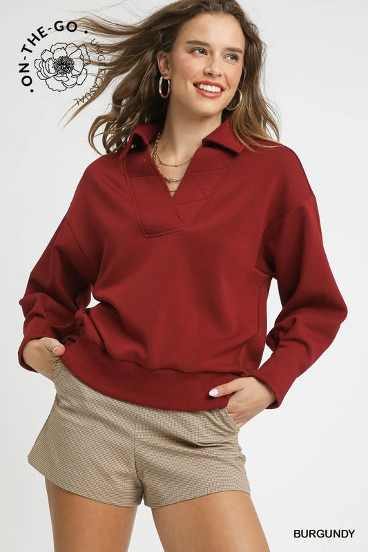 LORI TOP - BURGUNDY