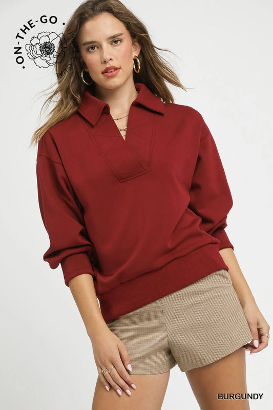 LORI TOP - BURGUNDY