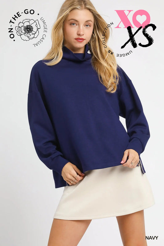 ON THE MOVE TOP - NAVY