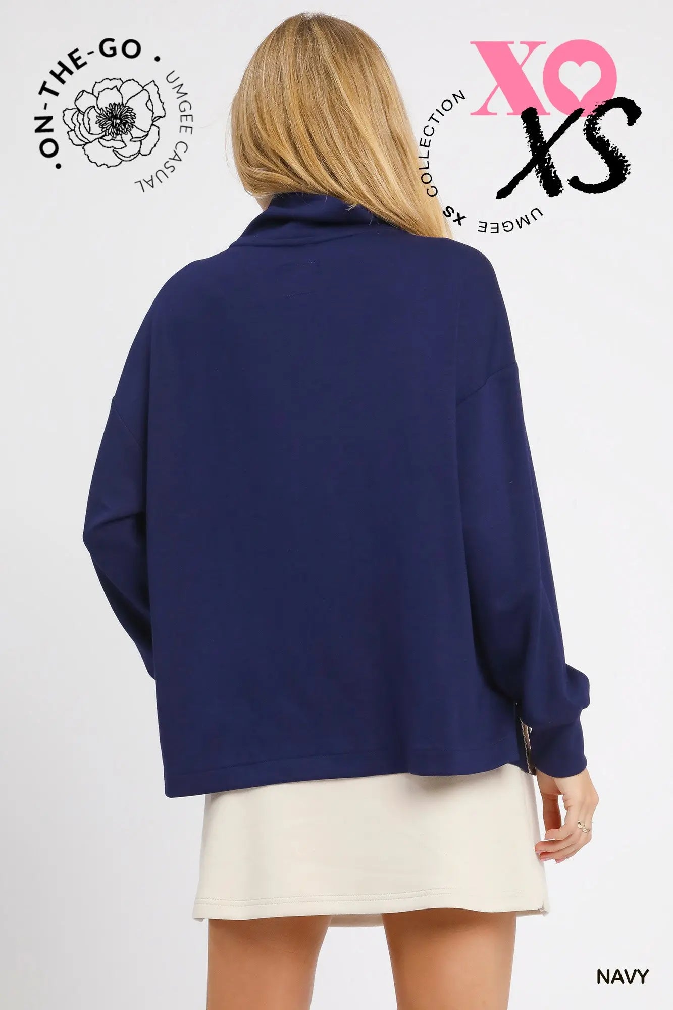 ON THE MOVE TOP - NAVY