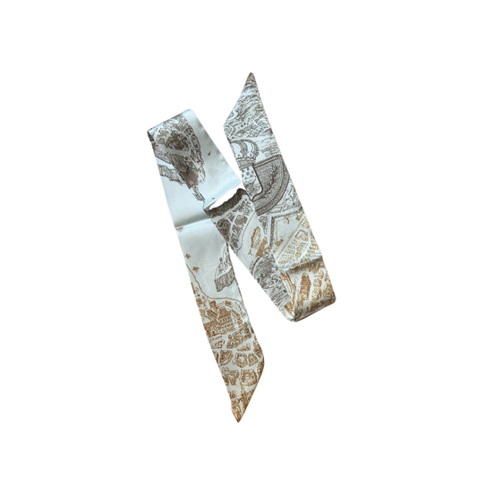 HERITAGE MAP SCARF - GOLD SEPIA