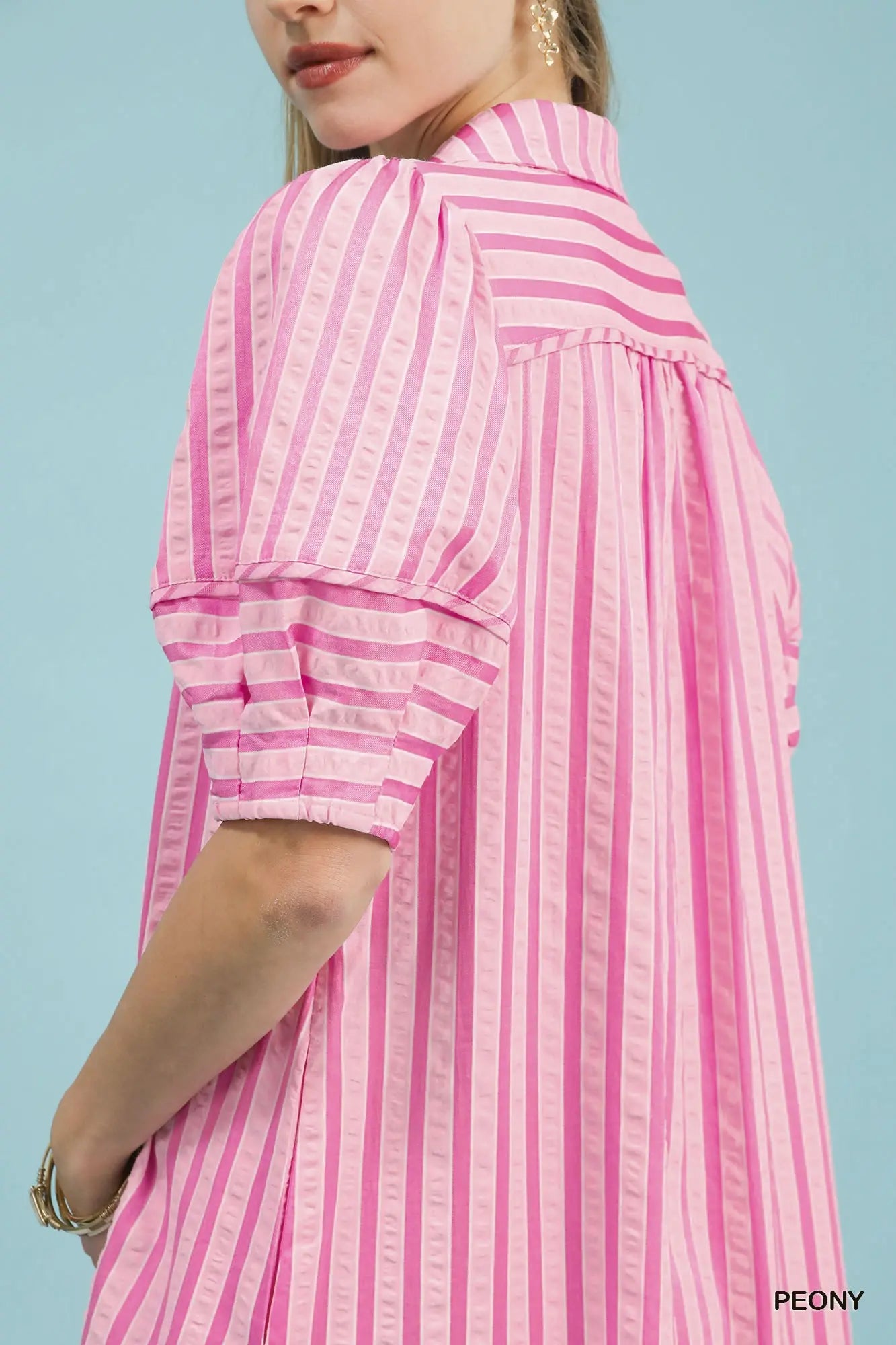 STRIPED MIDI DRESS