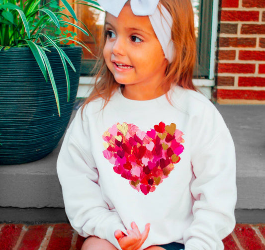 YOUTH WATERCOLOR HEARTS SWEATSHIRT