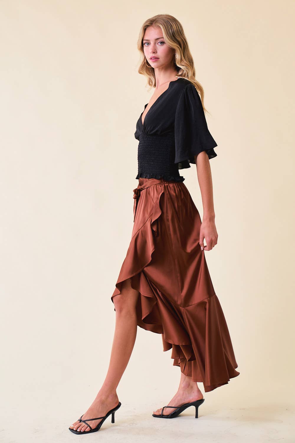 FRILLS AND TWIRLS MIDI SKIRT