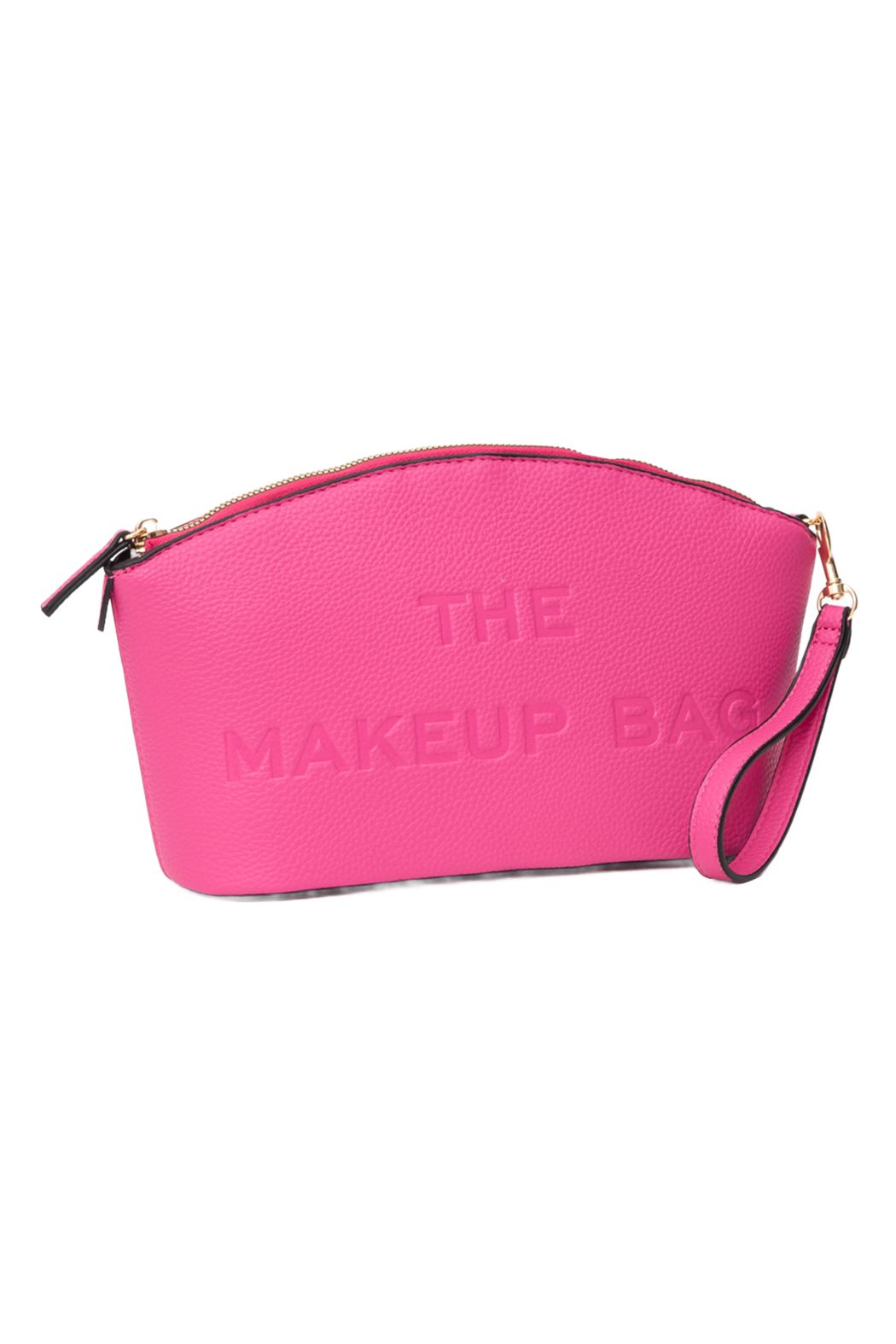 Large Embossed Makeup Bag: Fuchsia
