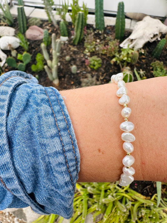 Ivory Pearl & Gold Bracelet  