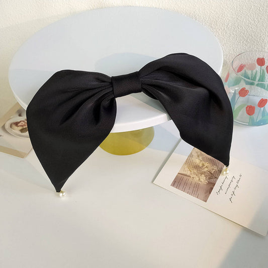 SATIN HAIR CLIP - BLACK