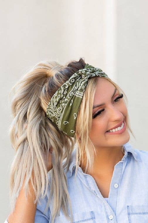Bandana Headband - available in 7 colors: Navy