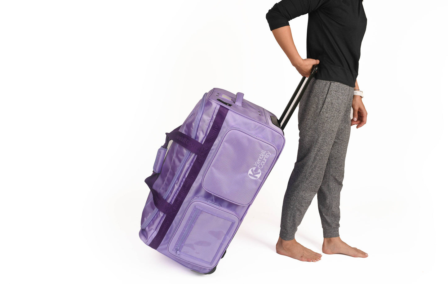 Collapsible Costume Rolling Dance Bag with Garment Rack -28": Purple