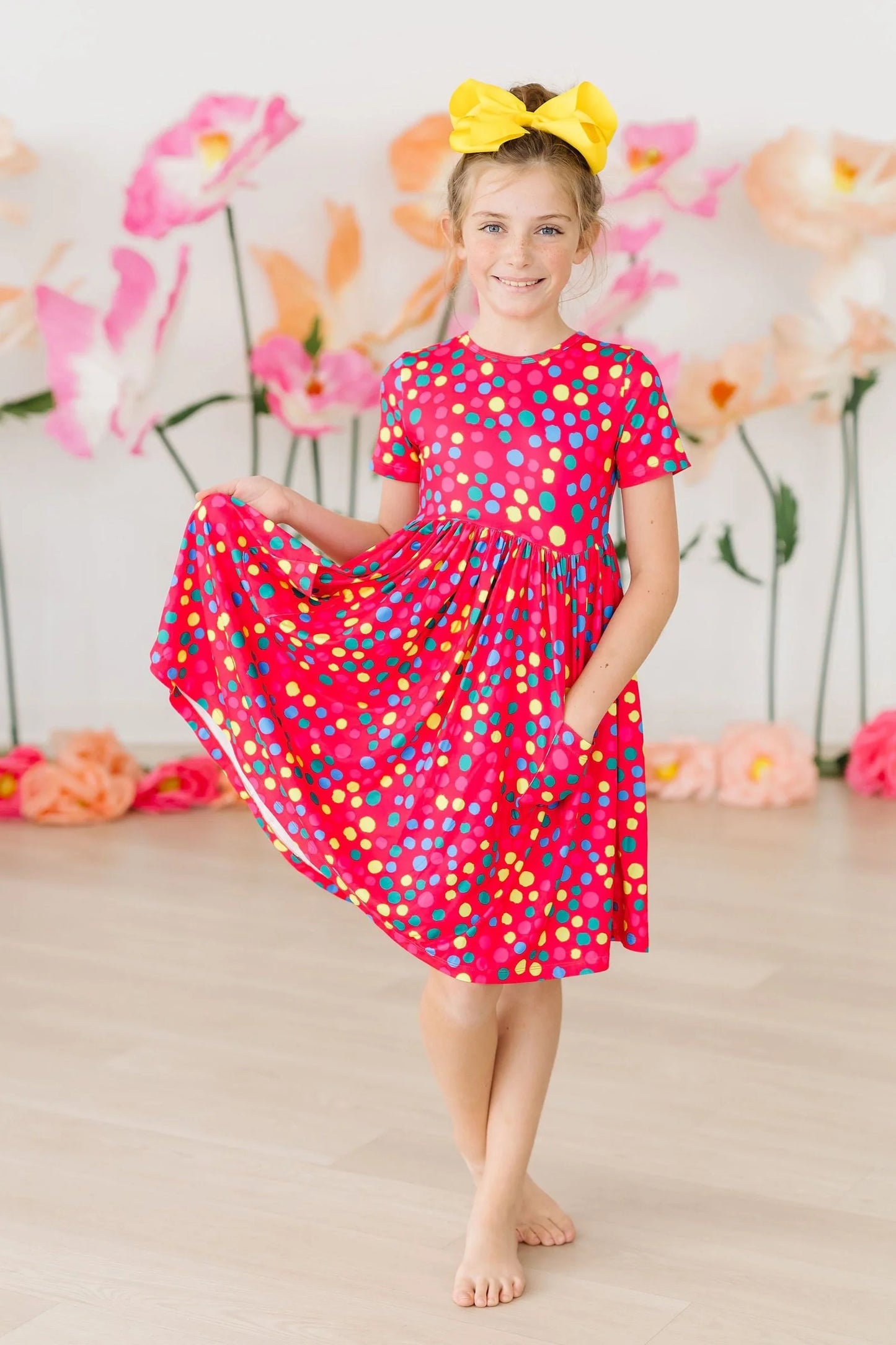 CARLY TWIRL DRESS - POLKA DOT PARTY