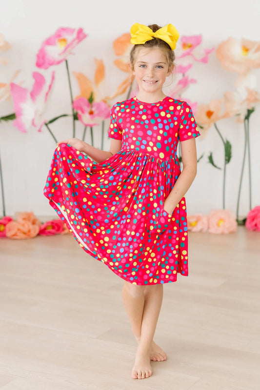 CARLY TWIRL DRESS - POLKA DOT PARTY