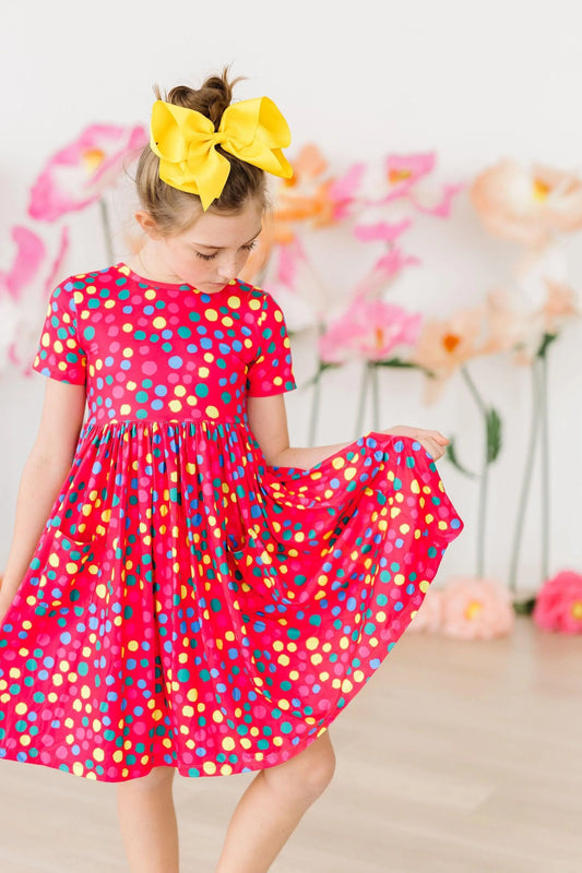 CARLY TWIRL DRESS - POLKA DOT PARTY