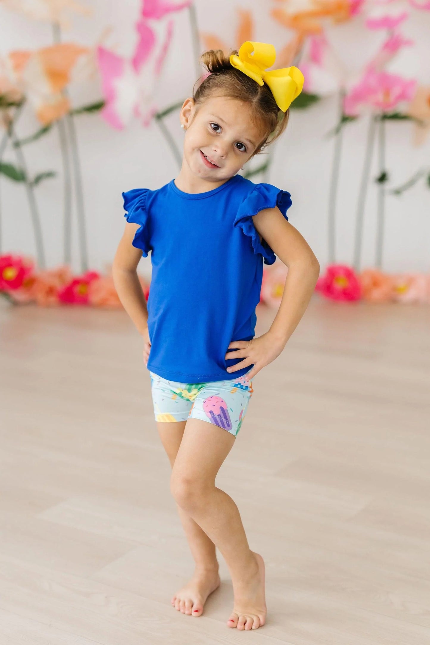 ELLA RUFFLE TEE - ROYAL BLUE