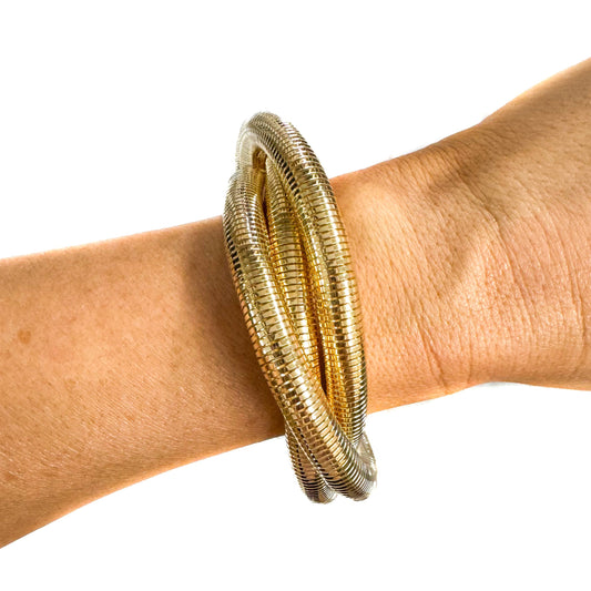TRIPLE METAL BANGLES - GOLD