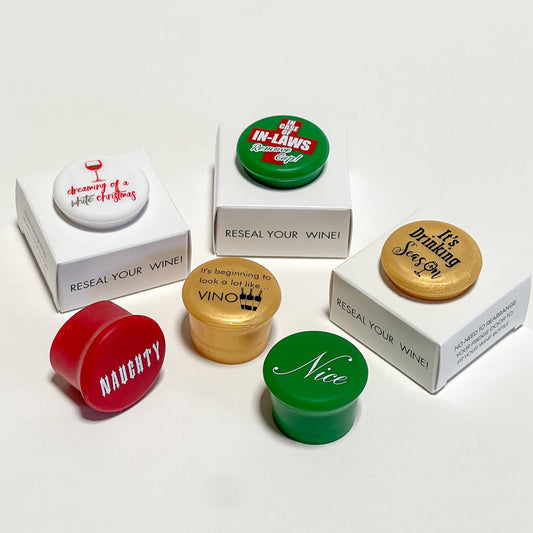 CHRISTMAS WINE BOTTLE CAP STOPPERS