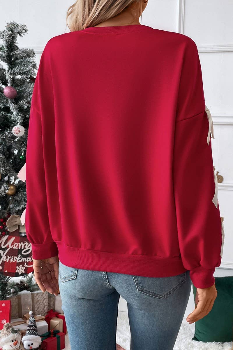 SATIN BOW SWEATSHIRT